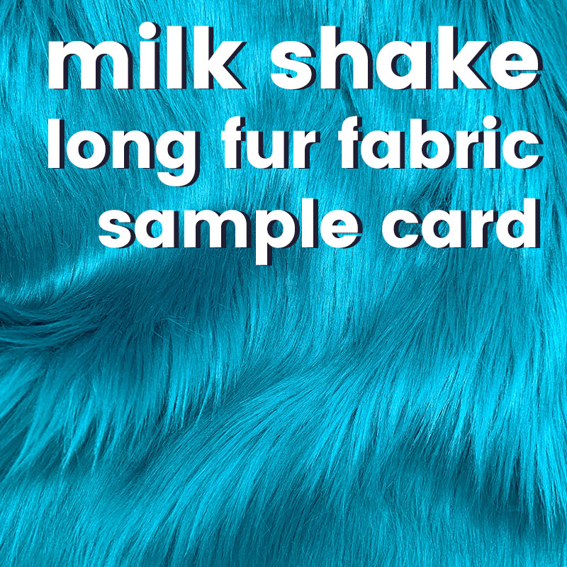 milk shake long fur fabric sample card