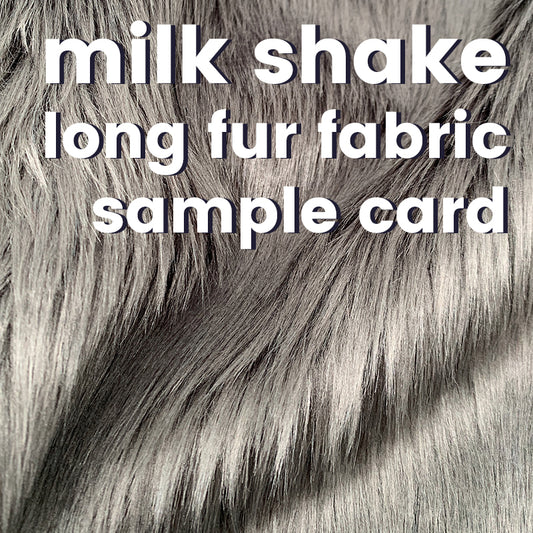 milk shake long fur fabric sample card